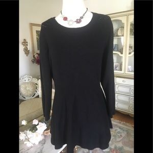 Lane Bryant black ribbed waist top size 14/16